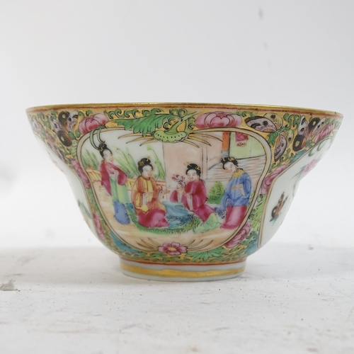 1002 - A Chinese Canton famille rose vase, 14.5cm, bowl, and 2 dishes, some damage