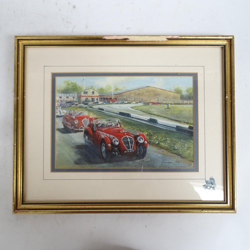 2847 - Gordon Lees, 3 watercolours, motoring scenes, all framed