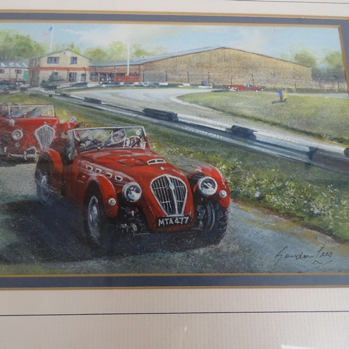 2847 - Gordon Lees, 3 watercolours, motoring scenes, all framed