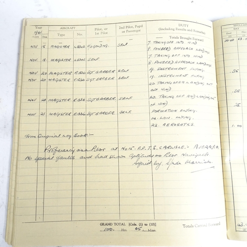 384 - A Second World War Period Royal Air Force pilot's flying logbook, relating to 1335697 Flight Sargent... 