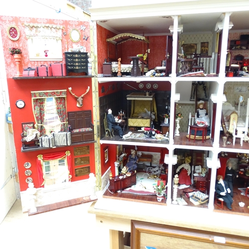 228 - A Regency style doll's house, titled Harbour Wynd, over 3 floors with fitted interior, includes vari... 