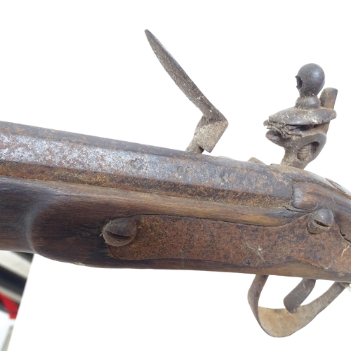 336 - A flintlock rifle, length 157cm