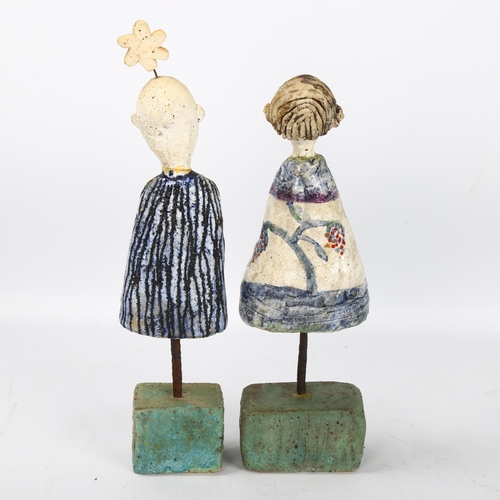 502 - Jane Muir, 2 studio ceramic figures, both signed to base female dated 1994, tallest 24cm