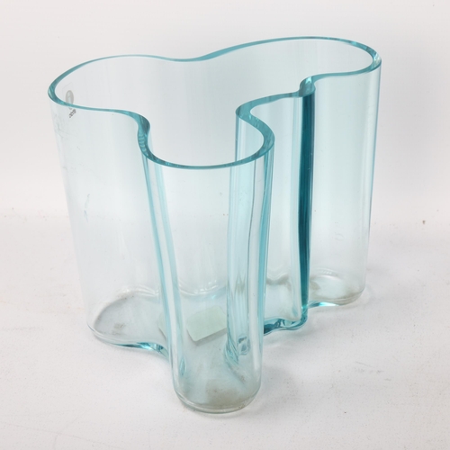 507 - Alvar Aalto, Finnish, 1898-1976, an iitala Savoy vase, in water-green glass, etched to base, with or... 