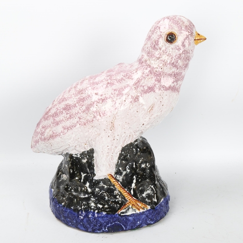 511 - A handbuilt earthenware bird, inscribed under base HV 27-2-98, height 25cm