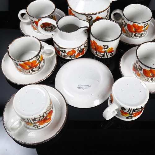 516 - A 1970's Midwinter Autumn coffee set from the Stonehenge range, 15 pieces