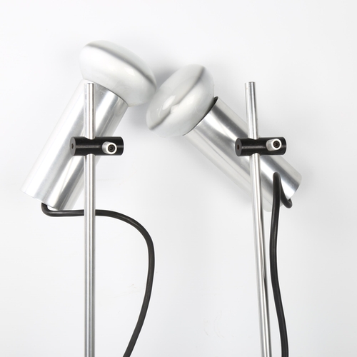 530 - A pair of 1970s' Aluminium clamp lamps in the style of Peter Nelson for Architectural Lighting, appr... 