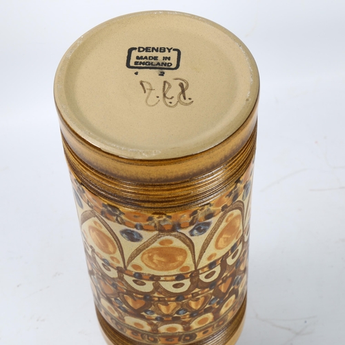 534 - David Yorath for Denby, a 1960s/70s Minaret vase, decorated by Audrey Cole Parker, initials to base,... 