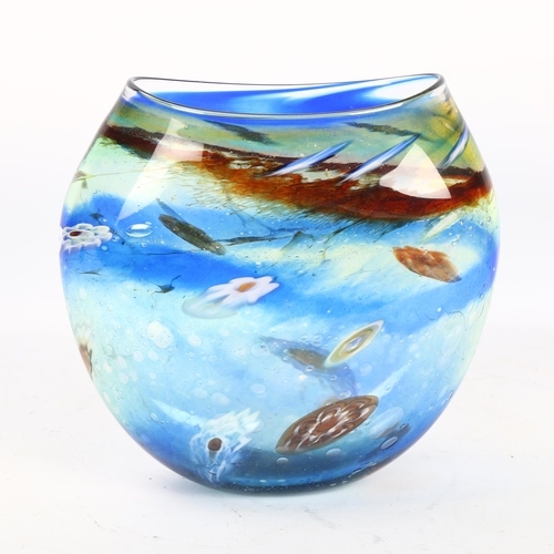 568 - Martin Andrews studio glass, a large Salsa flattened vase, signed to base, dated 2013, with gallery ... 