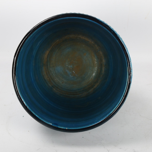 578 - Aldo Londi for Bitossi, a Rimini Blue glaze jardinier, stamped with model number and Italy to base, ... 