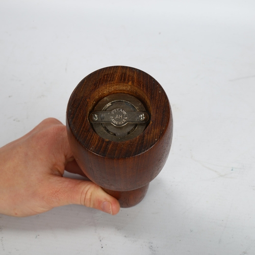 584 - A Danish pepper mill with tall teak stem and metal grinder marked, stamped 