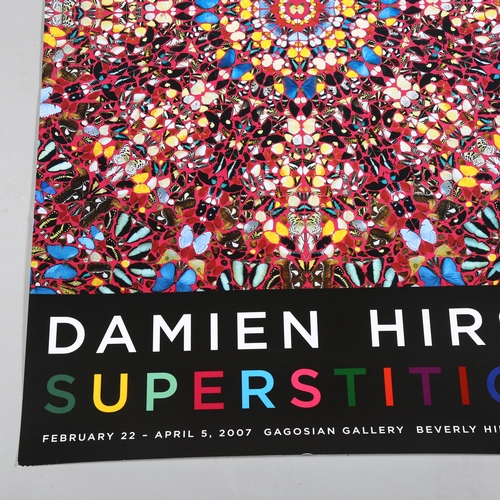 593 - Damien Hirst, poster for Superstition exhibition Gagosian Gallery Feb -Apr 2007, 100 x 66cm, unframe... 