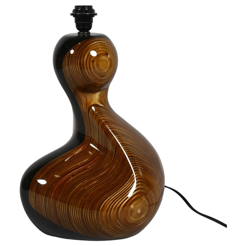 607 - Christian Wallis, a bonded plywood lamp base, hand lacquered, signed and numbered 88/1000, height 48... 