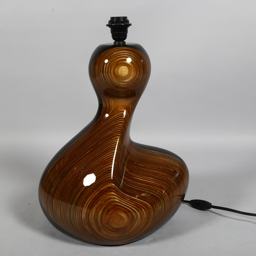 607 - Christian Wallis, a bonded plywood lamp base, hand lacquered, signed and numbered 88/1000, height 48... 