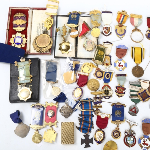 276 - A large collection of enamelled Masonic regalia