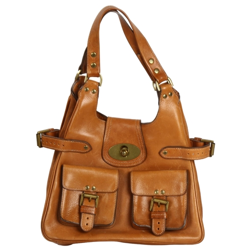 285 - Mulberry Annie Vintage brown leather handbag, length 31cm