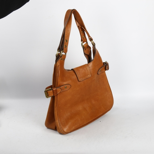 285 - Mulberry Annie Vintage brown leather handbag, length 31cm