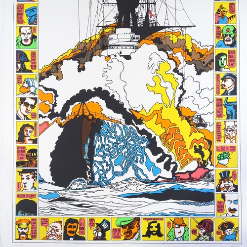 612 - Gerald Nason RCA, colour screen print, battleship, signed in pencil, from an edition of 100, sheet s... 