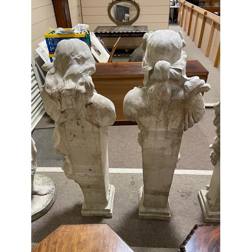 110 - A set of 4 large reconstituted stone Classical garden statues, height 140cm (4'7