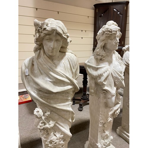 110 - A set of 4 large reconstituted stone Classical garden statues, height 140cm (4'7