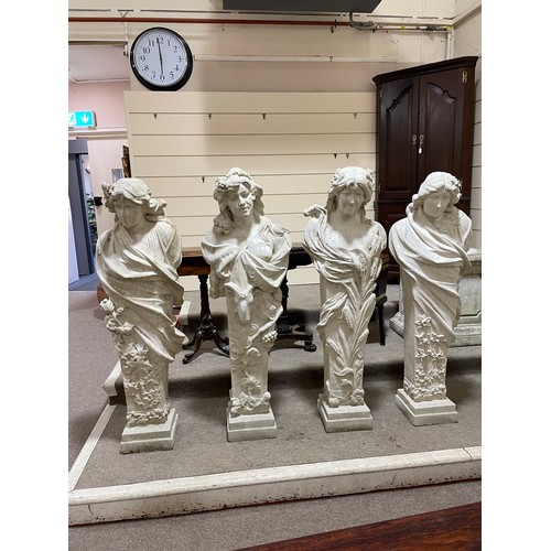 110 - A set of 4 large reconstituted stone Classical garden statues, height 140cm (4'7