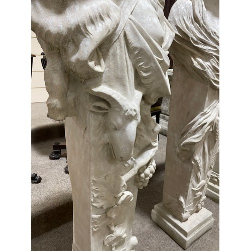 110 - A set of 4 large reconstituted stone Classical garden statues, height 140cm (4'7