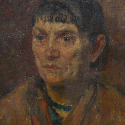 1017 - J Wilkie, portrait of a woman, oil on canvas, late 19th/early 20th century, 61cm x 46cm, unframed