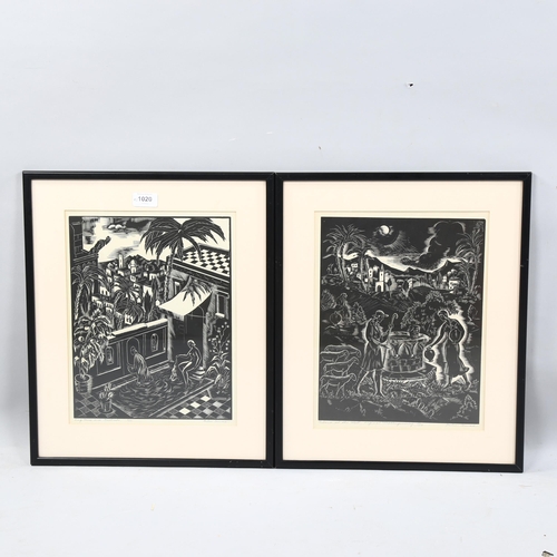 1020 - Julius Conrad (1877 - 1959), 2 wood engravings, biblical scenes, signed in pencil, from editions of ... 