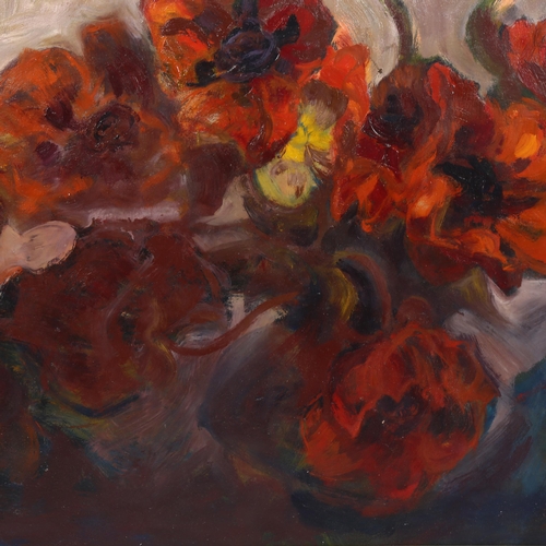 1022 - Roland Jarvis (1927 - 2016), expressionist floral still life, oil on board, signed and dated 1962, 6... 