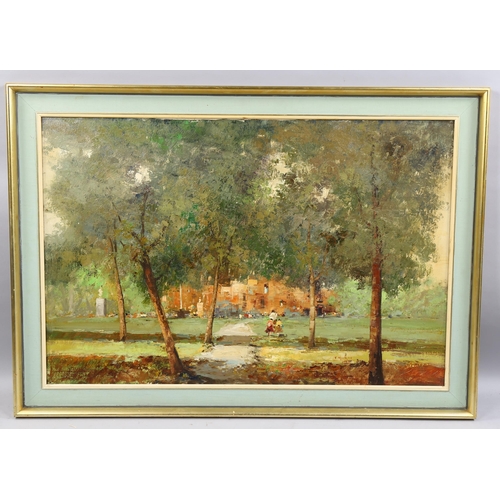 1028 - V. Miorin, 'Brisighella - Villa Cuidotti' European / Italian school, mid-century oil on canvas, 60cm... 