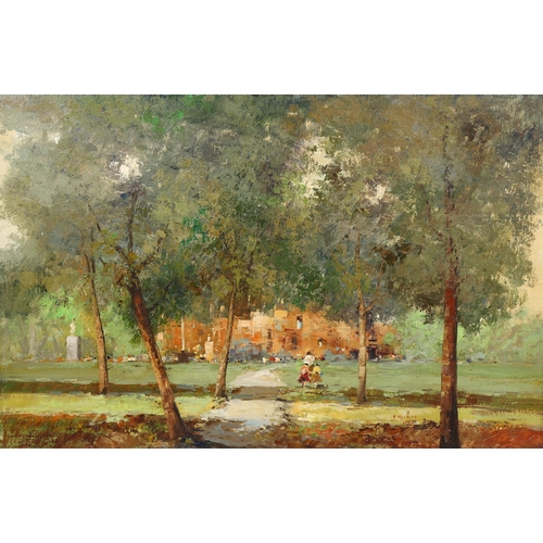 1028 - V. Miorin, 'Brisighella - Villa Cuidotti' European / Italian school, mid-century oil on canvas, 60cm... 