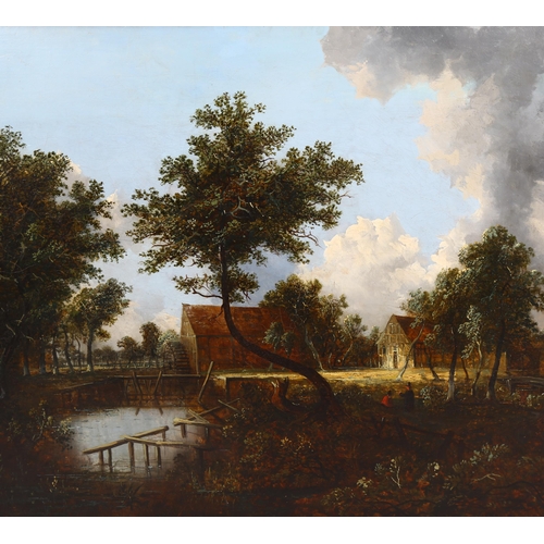 706 - Early 19th century English School (possibly Norwich), a rural watermill, oil on canvas, unsigned, 66... 