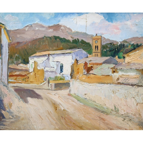 741 - Philip Naviasky (1894 - 1983), street scene Soller Majorca, oil on board, signed and dated 1933, 43c... 