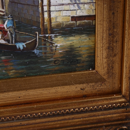 745 - Contemporary oil on board, Venice canal scene, 24cm x 19cm, framed