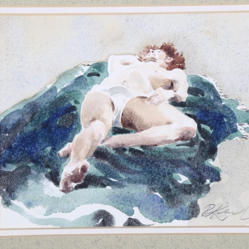 758 - 4 various 20th century watercolours, life studies, indistinctly signed, largest 15cm x 18cm, framed ... 