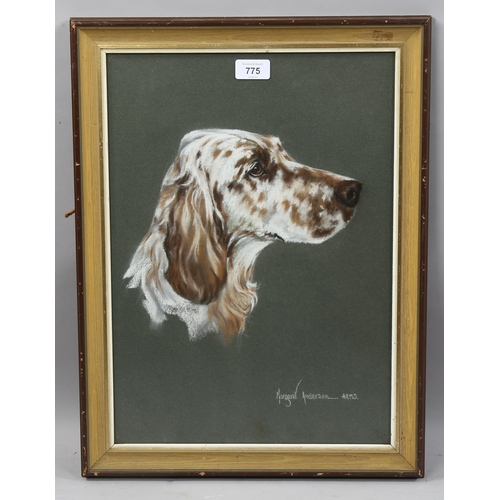 775 - Margaret Anderson, portrait of a Pointer dog, coloured pastels, signed, 44cm x 32cm, framed