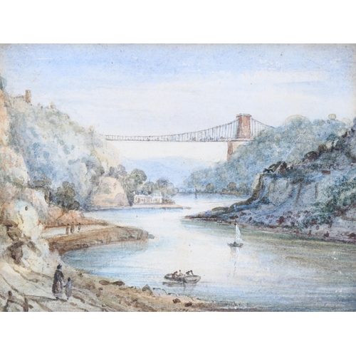 778 - Attributed to Henry Ambrose Scrivener (1842 - 1906), 3 watercolours, Clifton Bridge, Tregothan House... 