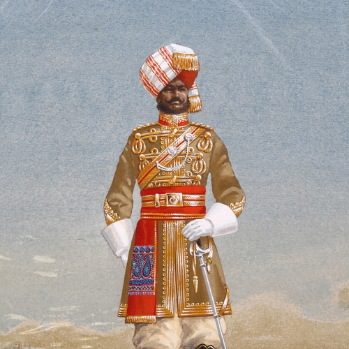 786 - W A Mann, Bahawalpur Lancers 1897, signed, 38cm x 24.5cm, unframed