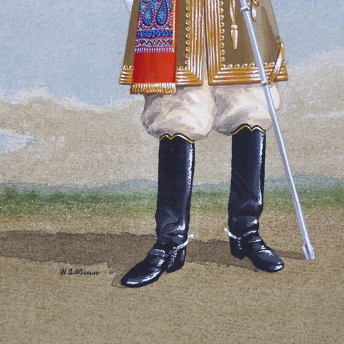 786 - W A Mann, Bahawalpur Lancers 1897, signed, 38cm x 24.5cm, unframed