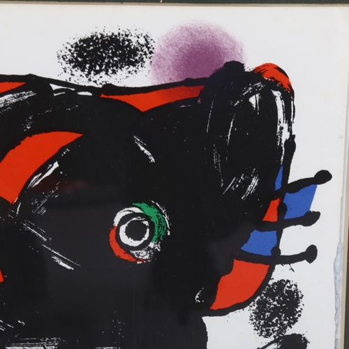 791 - Joan Miro, abstract, original lithograph for XXth Siecle no. 48 1976, 31cm x 24cm, framed