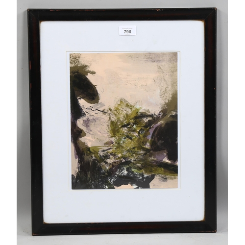 798 - Zao Wu-Ki, abstract landscape, lithograph for XXth Siecle 1971, plate 30cm x 24cm, framed