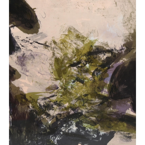 798 - Zao Wu-Ki, abstract landscape, lithograph for XXth Siecle 1971, plate 30cm x 24cm, framed