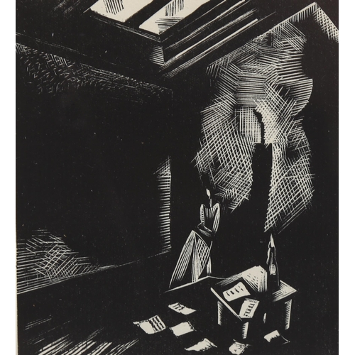 799 - Paul Nash, poor northern muse, woodcut print, 1923, for Mr Vosphorus from an edition of 1000 copies,... 