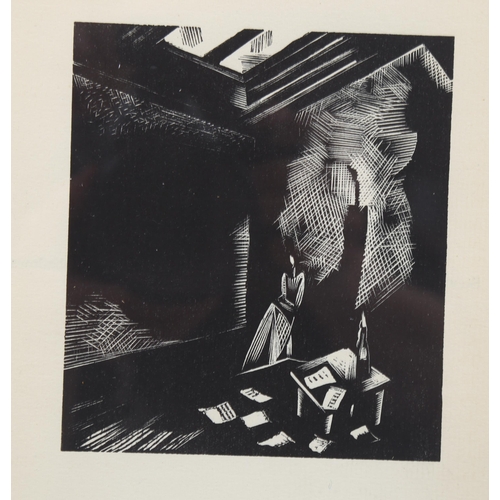 799 - Paul Nash, poor northern muse, woodcut print, 1923, for Mr Vosphorus from an edition of 1000 copies,... 