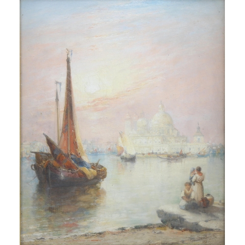 807 - Arthur Joseph Meadows (1843 - 1907), the Giudecca Venice, oil on panel, signed and dated 1899, origi... 