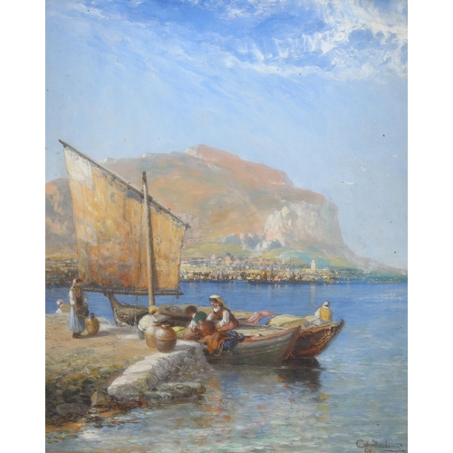 808 - Arthur Joseph Meadows (1843 - 1907), Palermo - Monte Pellegrino, oil on panel, signed and dated 1899... 