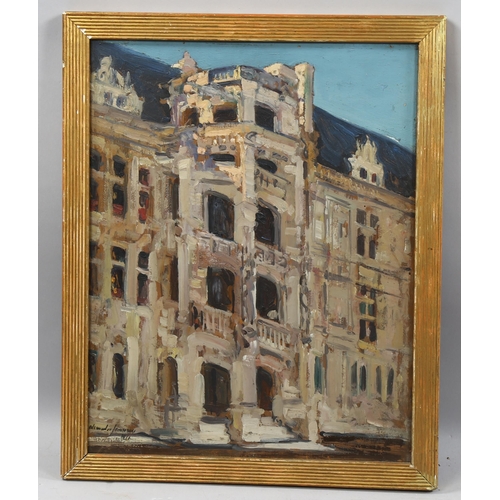 812 - Alexander Jamieson (1873 - 1937), Blois Chateau, oil on wood panel, signed and dated 1911, 40cm x 31... 