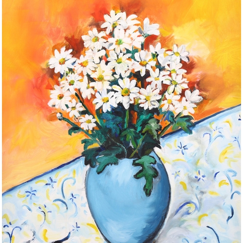 815 - Annie Boisseau (born 1957), summer flowers, oil on canvas, signed, 60cm x 50cm, framed