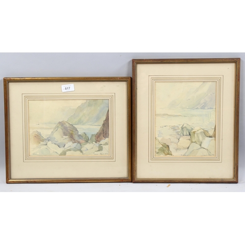 817 - Zillah Pettit, coastal scenes on Mull, pair of watercolours, signed and dated 1984, 23cm x 19cm, fra... 