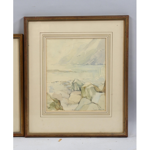 817 - Zillah Pettit, coastal scenes on Mull, pair of watercolours, signed and dated 1984, 23cm x 19cm, fra... 